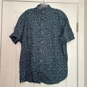 Eddie Bauer Blue Casual Button Down‎ Shirt Men’s 2XL Outdoors Hiking Preppy